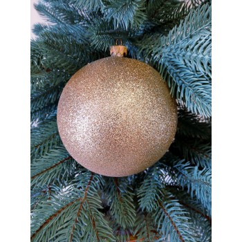 Новогодний шар "Блестки" Ø130мм бежевый